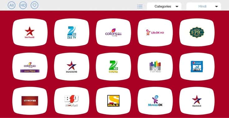 Jio DTH Hindi Channels List