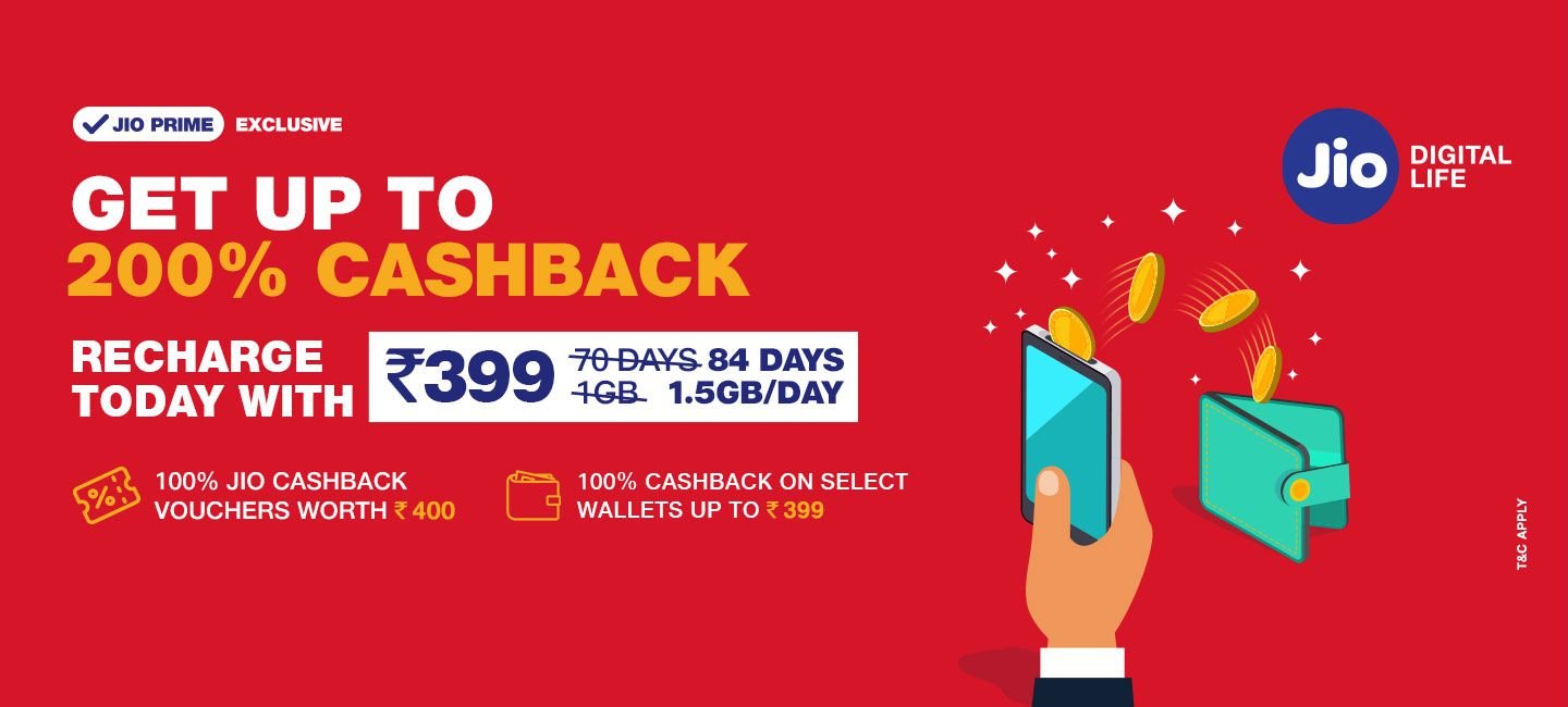 JIO Recharge Cashback Offers In February/March Upto Rs 2200 (Instantly)