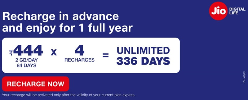 Jio Recharge Plans List (New) - Rs 199, 399, 555, 2199 Plans Data, SMS ...